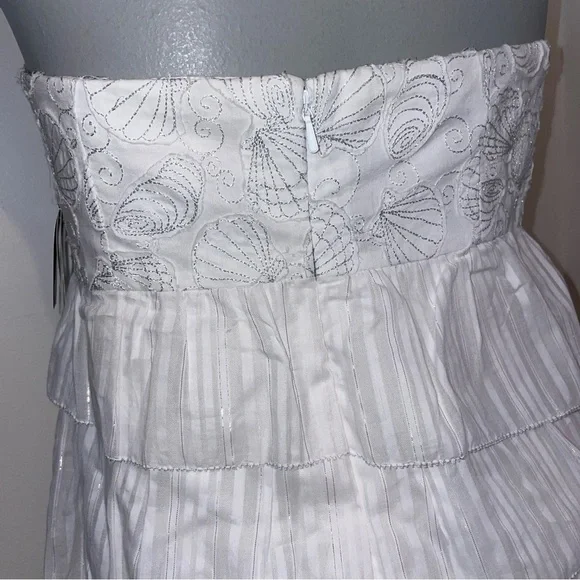 Lilly Pulitzer Arden dress embroidered strapless mini ruffled white cotton 8 - Picture 5 of 11